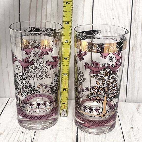 Vintage Gay Fad Garden of Allah High Ball Glasses 6” Tall 12 Oz MCM Set Of 2 - Picture 11 of 13